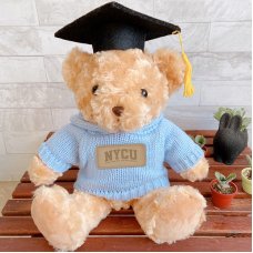 【最後現貨，售完不補】NYCU皮標毛衣畢業小熊_嬰兒藍