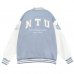 【9/17陸續出貨】NTU美式經典棒球外套_灰藍