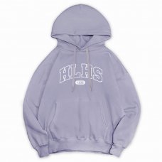 【最後一件，售完為止】HLHS鏤空校名落肩帽T_灰紫