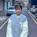 【限量現貨，售完預購】NTHU清大美式經典棒球外套_濛霧灰藍