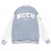 NCCU經典款美式棒球外套_灰藍