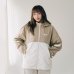 NTU韓系拼接唰唰感運動夾克(可拆帽)_卡其