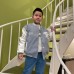 NTHU清大美式經典棒球外套_濛霧灰藍(兒童版)