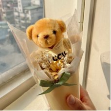 【麗文限定！預購至4/30，6/3陸續出貨】NCCU迷你小熊畢業花束