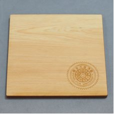 WOOD05-檜木原木杯墊(logo小面積雕刻)