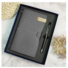 【團購商品，10個起做】暨大旅行手札書寫禮盒_霧黑組/皮革組(可混色)