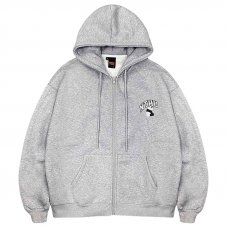 NTHU刺繡胖達_慵懶系落肩刷毛外套_淺灰